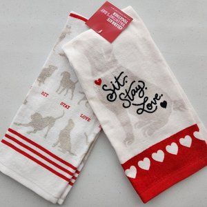 Kohl's Celebrate Valentine's Day Together 2 Pk Cotton Kitchen Towels.